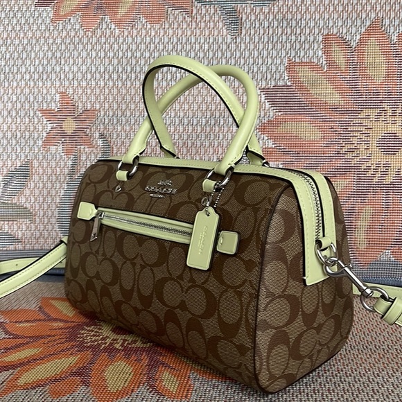 Coach Rowan Satchel In Signature Canvas SV/Khaki/Pale Lime
NWT - Picture 16 of 16